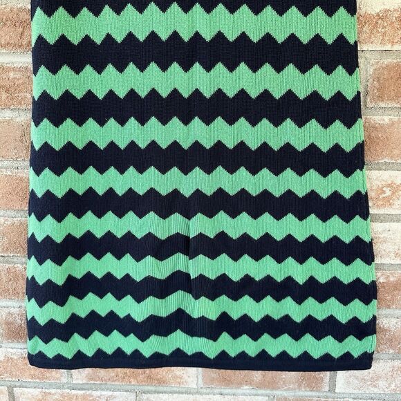 Lilly Pulitzer Chevron Merino Wool Shift Sweater Dress Navy Green Small - Picture 9 of 10
